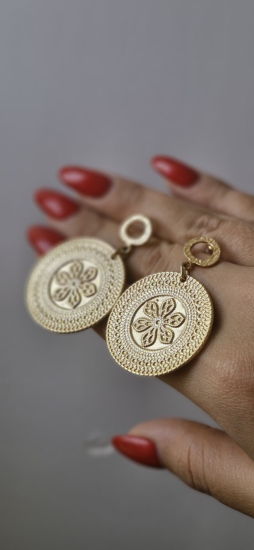 گوشواره استیل حکاکی